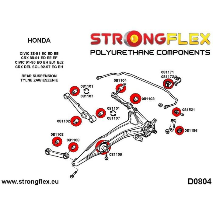 Silentblock Strongflex STF081101AX4 Chasis 4 Piezas 1