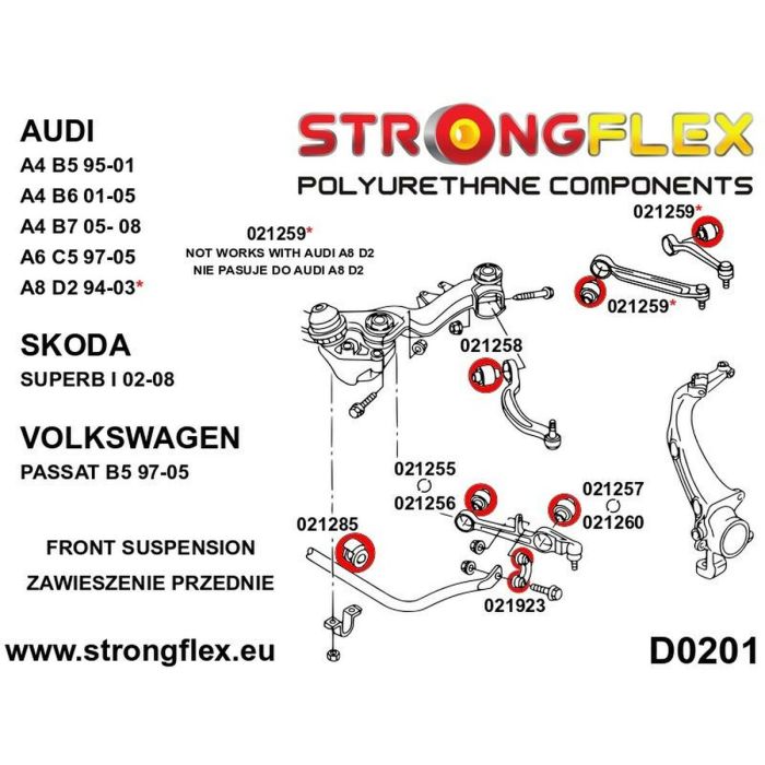 Silentblock Strongflex STF021260AX2 Inferior Delantera 2 Piezas 1