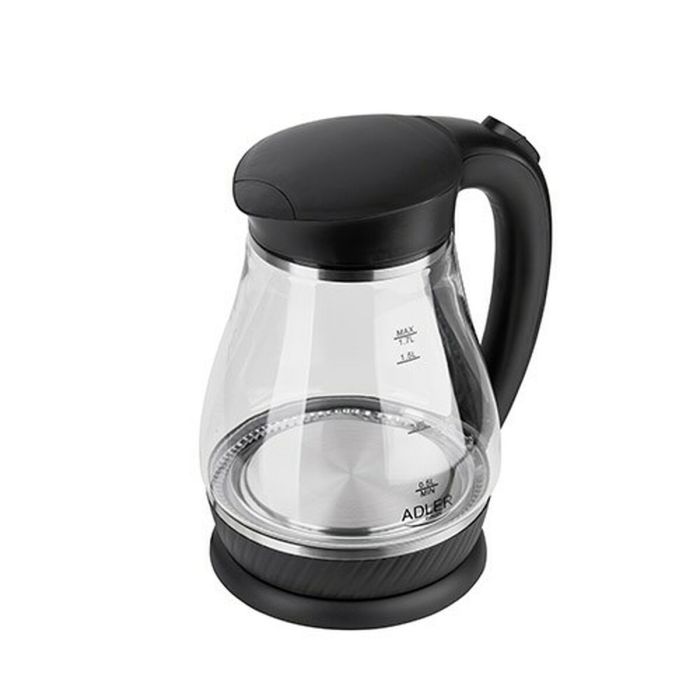 Adler ad 1274 Hervidor de Agua de Cristal 1,7 L 2200 W con Retroiluminación LED Azul y Apagado Automático