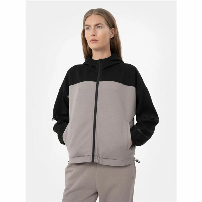 Sudadera con Capucha Mujer 4F Gris 3