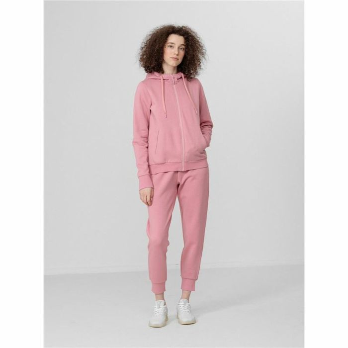 Sudadera con Capucha Mujer 4F Zip Up Rosa 1