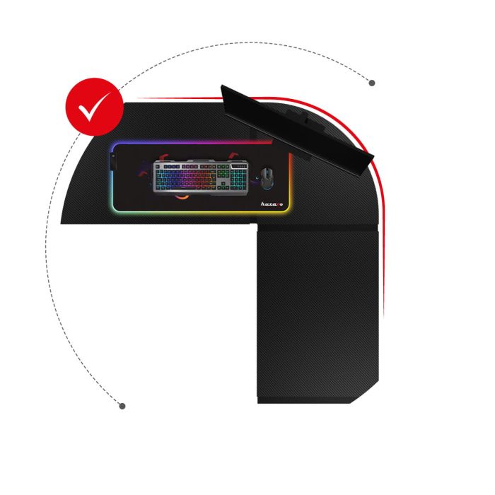Mesa de Escritorio Gaming Huzaro Hero 6.3 Negro Acero Fibra de carbono 154 x 74 x 117 cm 6