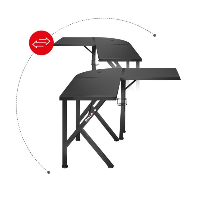 Mesa de Escritorio Gaming Huzaro Hero 6.3 Negro Acero Fibra de carbono 154 x 74 x 117 cm 3