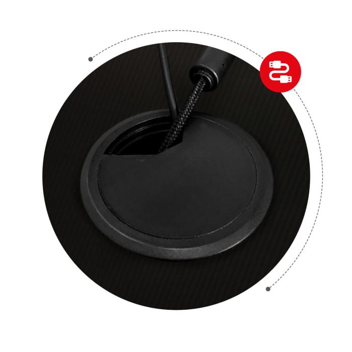 Mesa de Escritorio Gaming Huzaro Hero 6.3 Negro Acero Fibra de carbono 154 x 74 x 117 cm 2