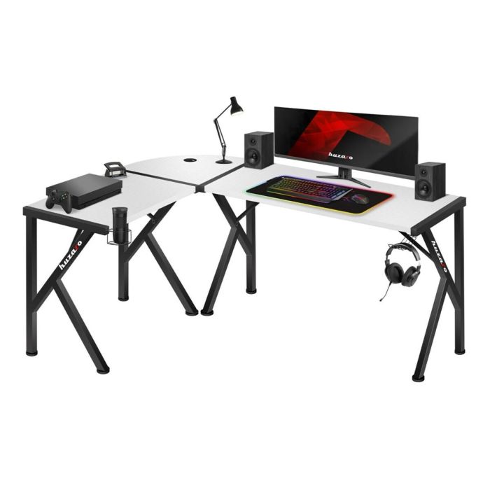 Escritorio Huzaro Hero 6.3 Blanco Negro Acero Fibra de carbono 154 x 74 x 117 cm 3 Escritorio Huzaro Hero 6.3 Blanco Negro Acero Fibra de carbono 154 x 74 x 117 cm 3
