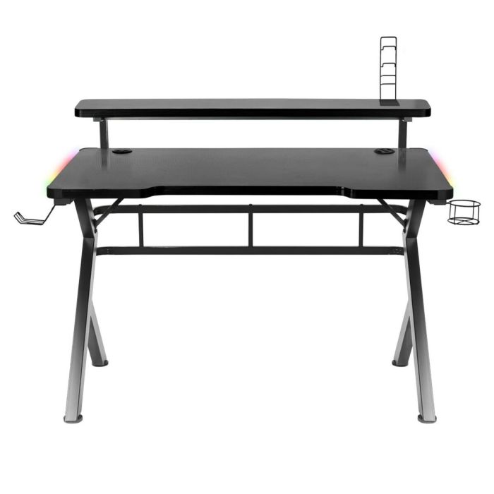 Mesa de Escritorio Gaming Huzaro HZ-Hero 5.0 RGB Negro Acero Fibra de carbono 116 x 69,5 x 59 cm 6