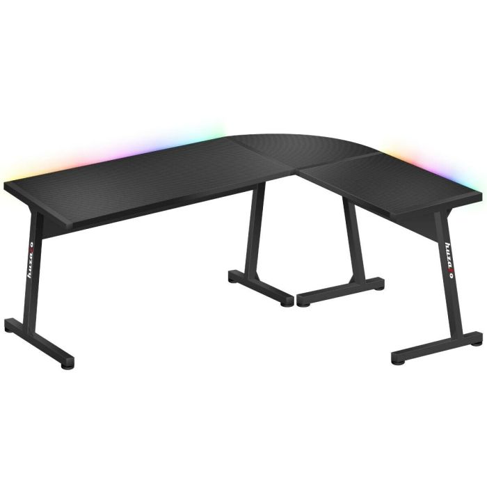 Mesa de Escritorio Gaming Huzaro HZ-Hero 6.0 Black RGB Negro Acero Fibra de carbono 147 x 74 x 112 cm 4