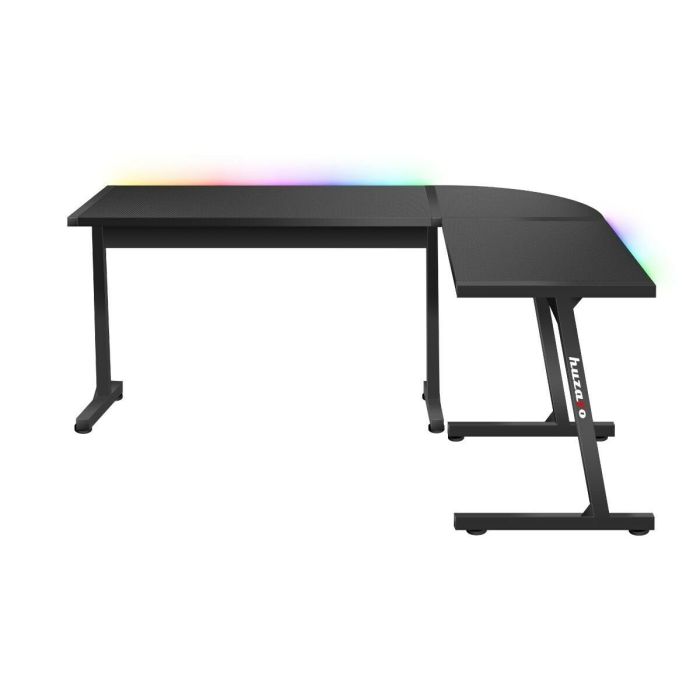 Mesa de Escritorio Gaming Huzaro HZ-Hero 6.0 Black RGB Negro Acero Fibra de carbono 147 x 74 x 112 cm 3