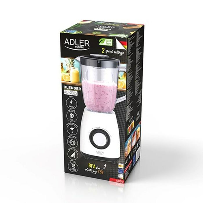 Batidora de Vaso Adler AD 4085 Blanco Negro 1000 W 1,5 L 4 Batidora de Vaso Adler AD 4085 Blanco Negro 1000 W 1,5 L 4