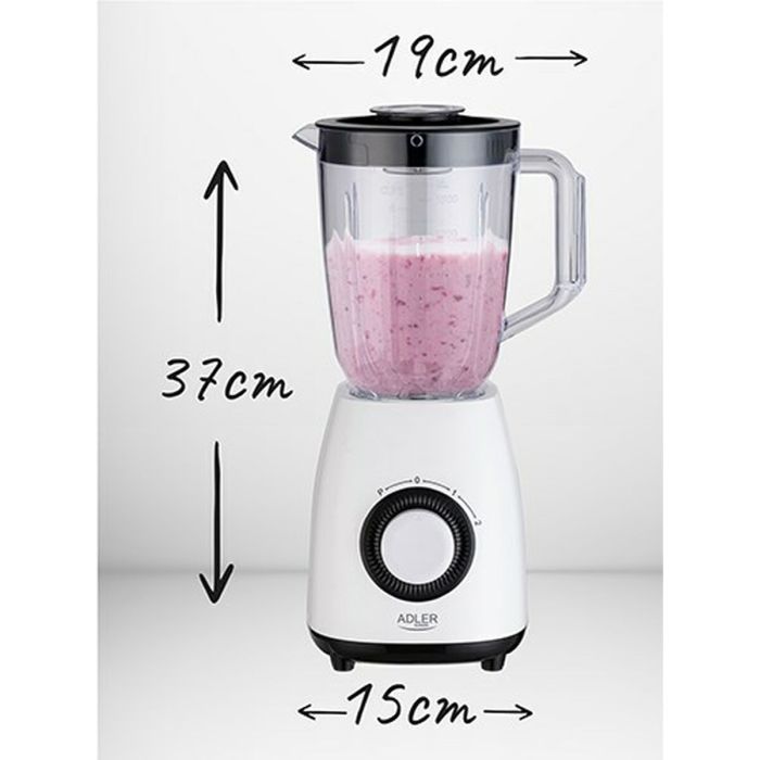 Batidora de Vaso Adler AD 4085 Blanco Negro 1000 W 1,5 L 1 Batidora de Vaso Adler AD 4085 Blanco Negro 1000 W 1,5 L 1