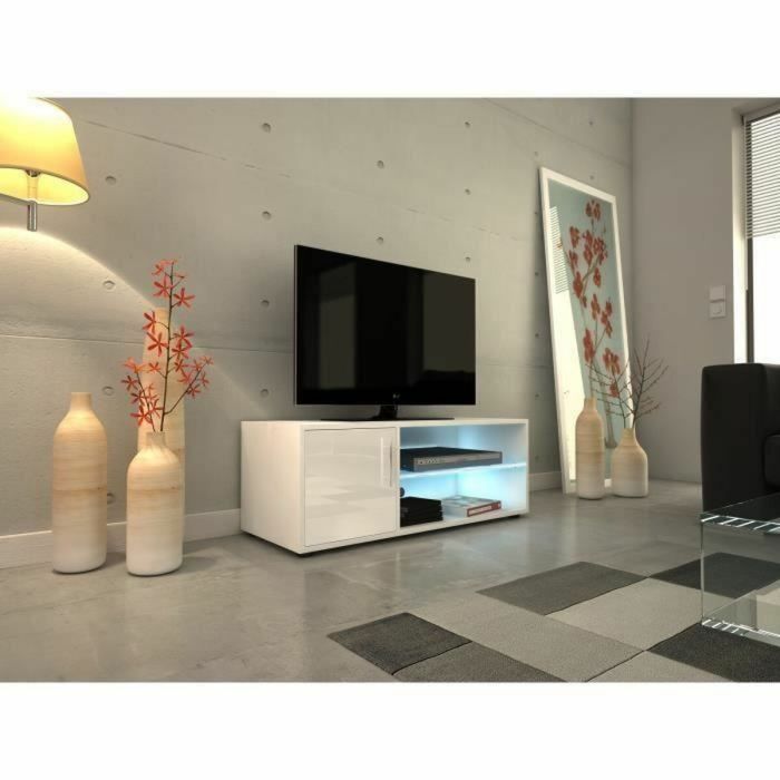 Mueble de TV 100 x 38 x 36 cm Metal Blanco Melamina 1