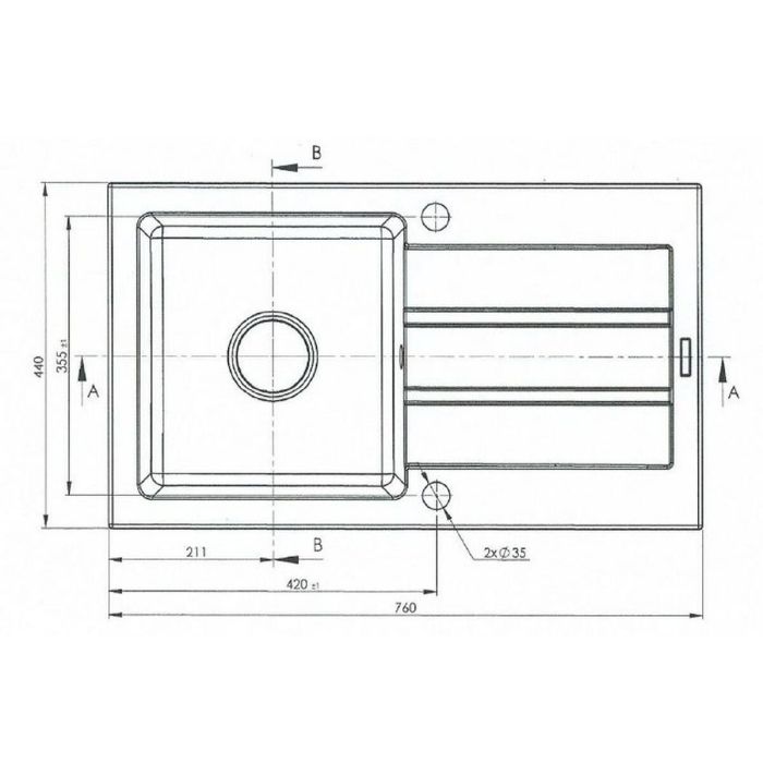 Fregadero de Un Seno Maidsinks 76 x 44 cm Beige 1 Fregadero de Un Seno Maidsinks 76 x 44 cm Beige 1