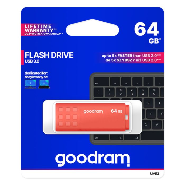 Memoria USB GoodRam UME3 Naranja 64 GB 1
