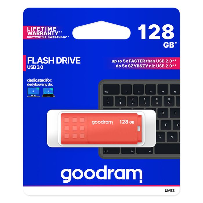 Memoria USB GoodRam UME3 Naranja 128 GB 1