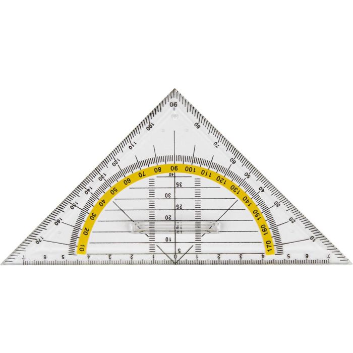 Escuadra Liderpapel Geometria 16 cm Plastico Cristal Con Pestaña De Sujeccion 4