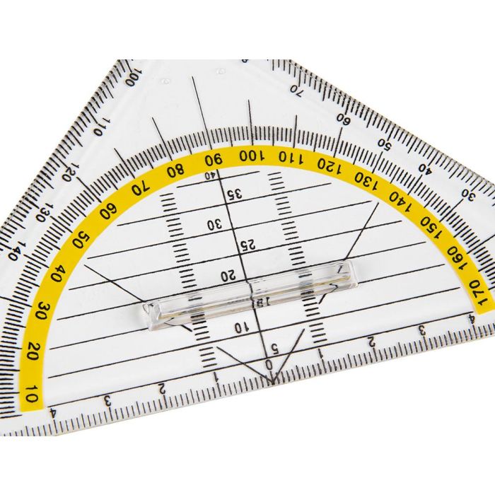 Escuadra Liderpapel Geometria 16 cm Plastico Cristal Con Pestaña De Sujeccion 5