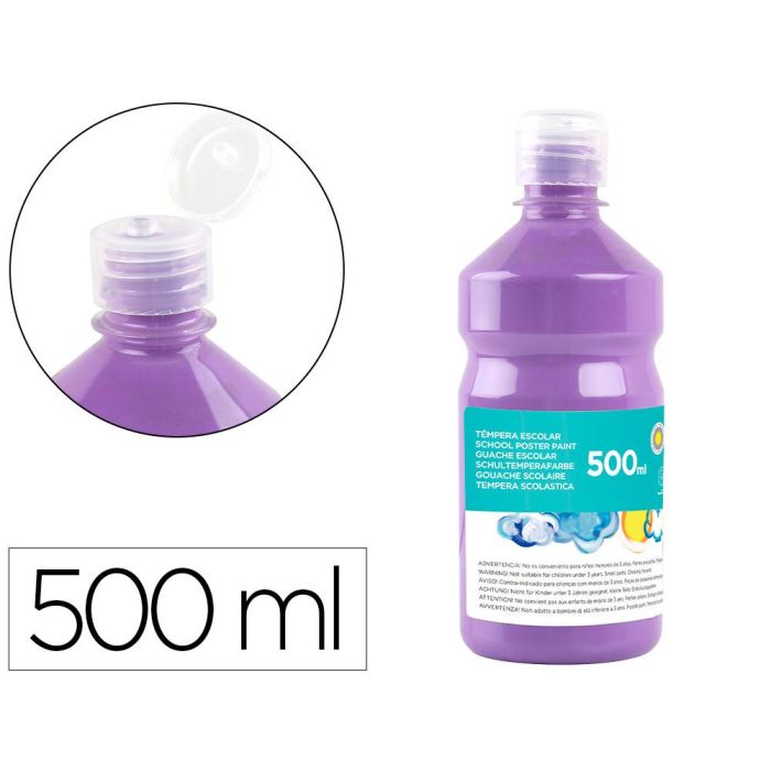 Tempera Liquida Liderpapel Escolar 500 mL Lila