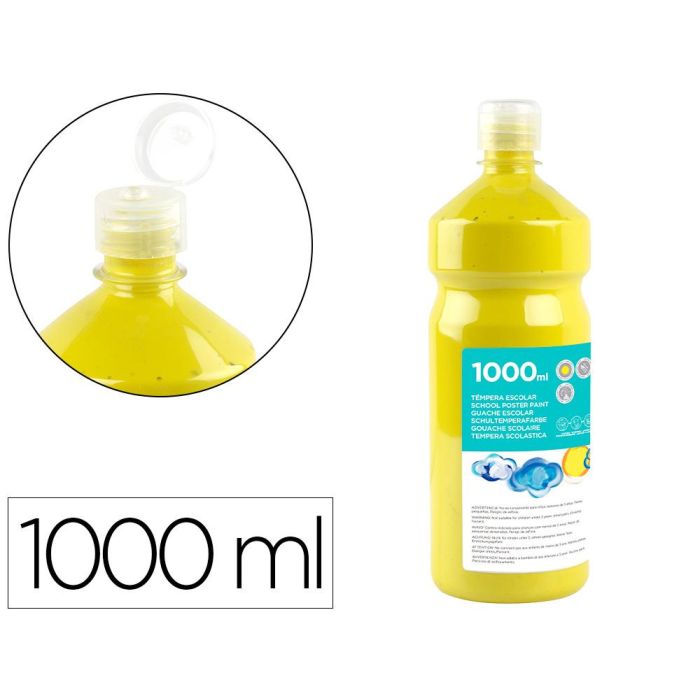Tempera Liquida Liderpapel Escolar 1000 mL Amarillo Limon