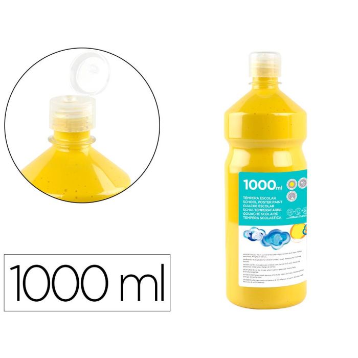 Tempera Liquida Liderpapel Escolar 1000 mL Amarillo