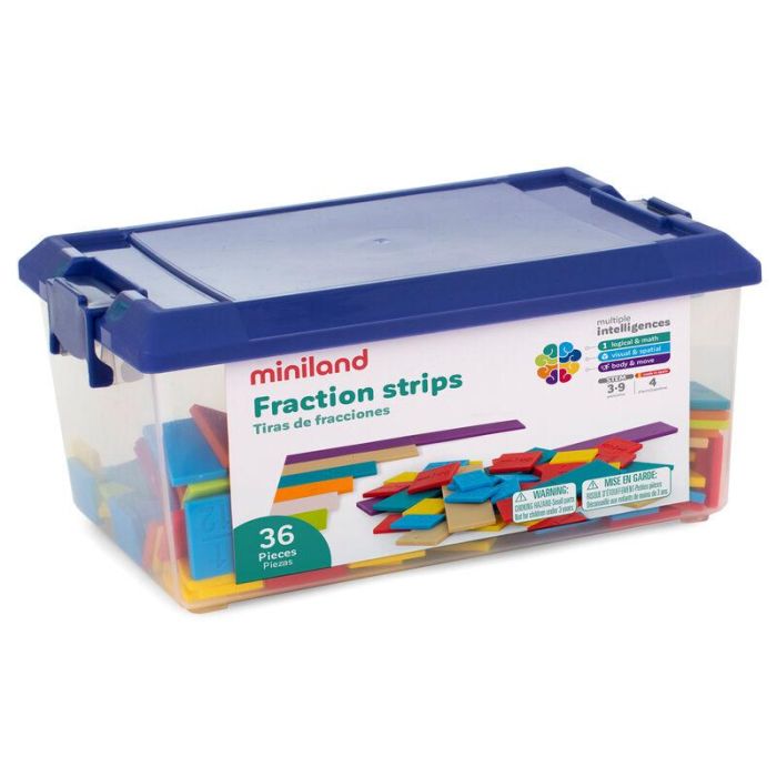 MINILAND Tiras de Fracciones para Niños 6-9 Años - Juego Educativo Manipulativo para Aprender Fracciones y Equivalencia