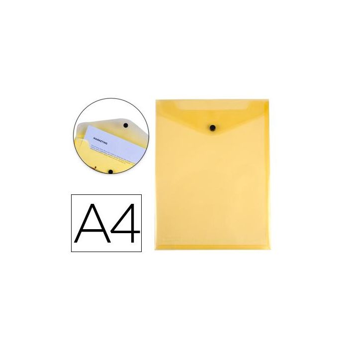 Carpeta Liderpapel Dossier Broche Polipropileno Din A4 Formato Vertical Amarilla Transparente 50 Hojas 10 unidades