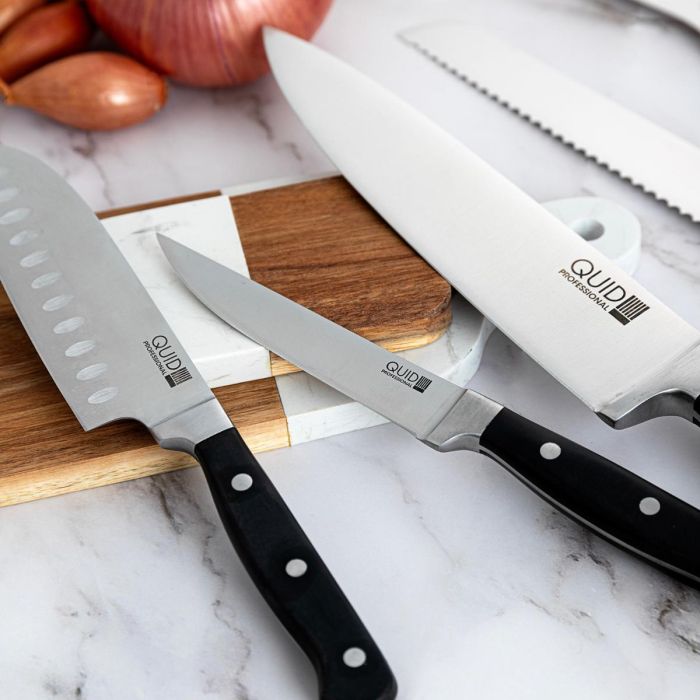Cuchillo Pelador Acero Inoxidable Inox Chef Black Quid Professional 9 cm (10 Unidades) 3