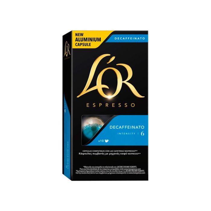 Cafe L'Or Espresso Decaffeinato Fuerza 6 Caja De 10 Unidades Compatible Con Nespresso