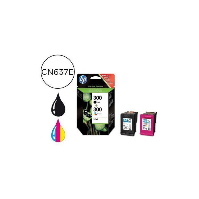 Hp Tinta Bk - C - M - Y - Nº300 Pack2