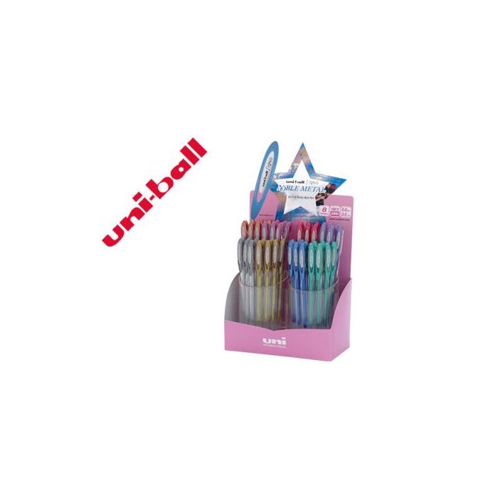 Uniball Rollerball Signo Noble Metal Um-120Nm-4D 0.8 mm Colores Surtidos Expositor 48 Ud