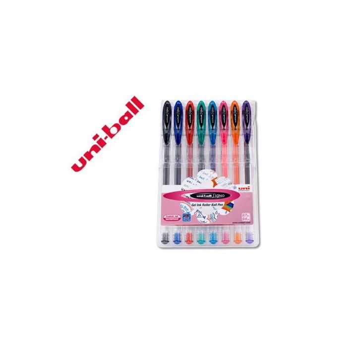 Uniball Rollerball Signo Um-120 Básico 0.7 mm Colores Surtidos Estuche 8 Ud