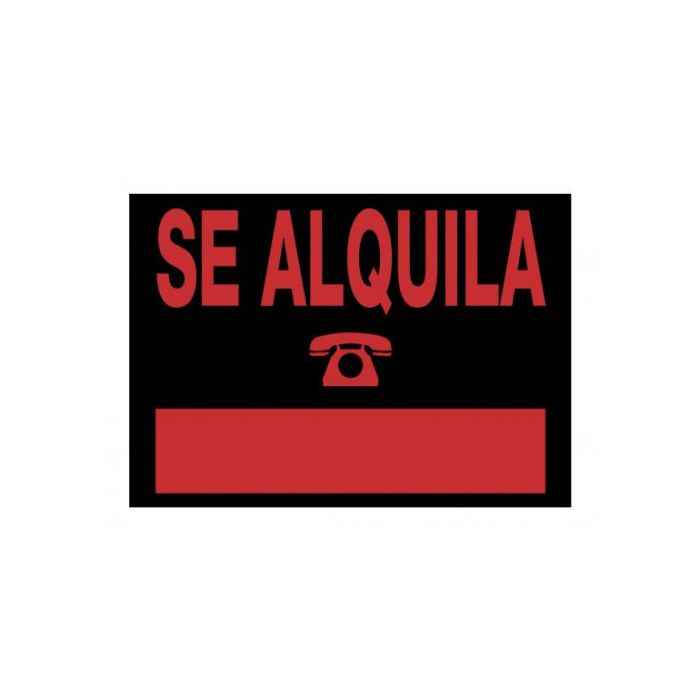 Cartel "Se Alquila" 500X350 Mm Pvc Negro Archivo 2000 6166 NE