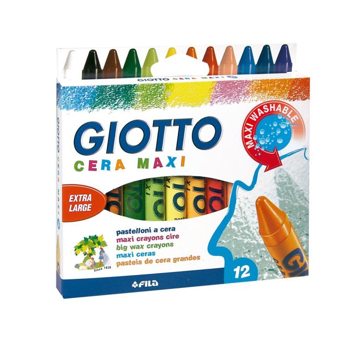 Lapices Cera Giotto Maxi Caja De 12 Colores Surtidos