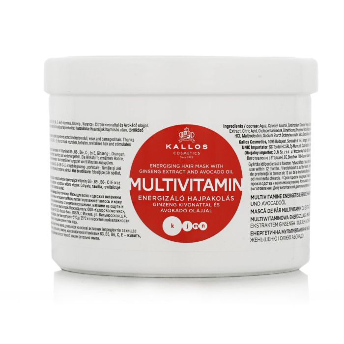 Mascarilla Capilar Kallos Cosmetics Multivitamin Energizante 500 ml