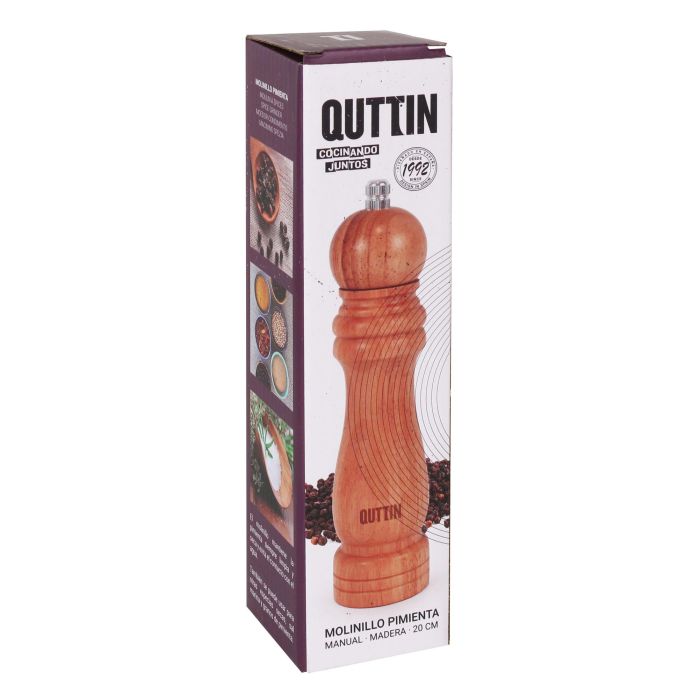 Molinillo de pimienta de madera 20 cm Quttin (20 Unidades) 3 Molinillo de pimienta de madera 20 cm Quttin (20 Unidades) 3
