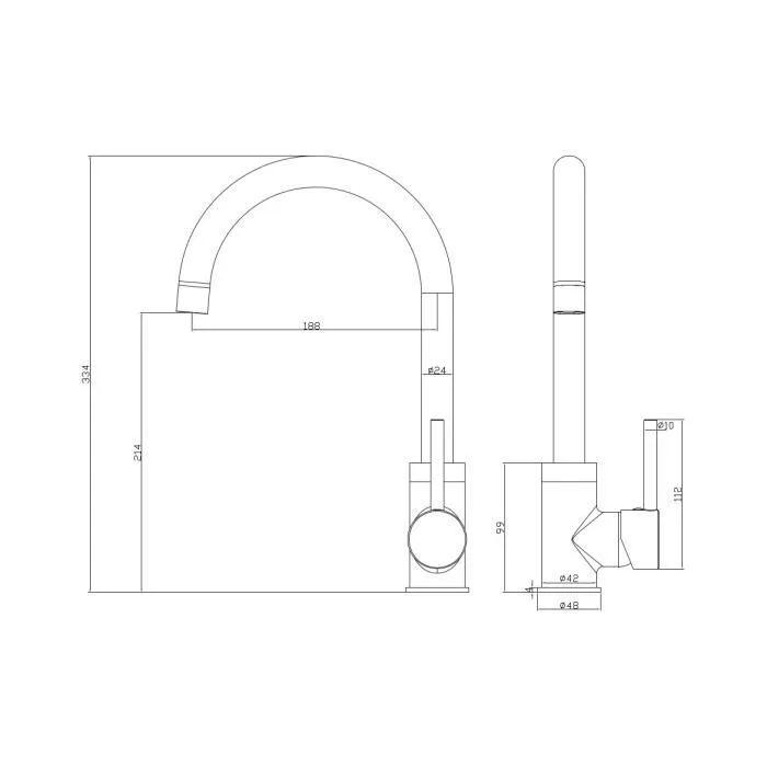 Edouard Rousseau Grifo de cocina mezclador Køben - Oro rosa - Latón - Caño móvil - Cartucho cerámico Ø 35 mm 1