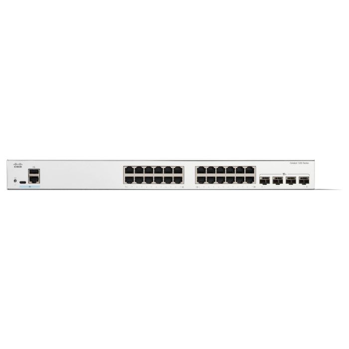 Cisco CATALYST 1200 24-PORT GE 4X10G Switch Gigabit Ethernet Gestionado L2/L3 con 24 Puertos RJ-45 y 4 Puertos SFP+ 1