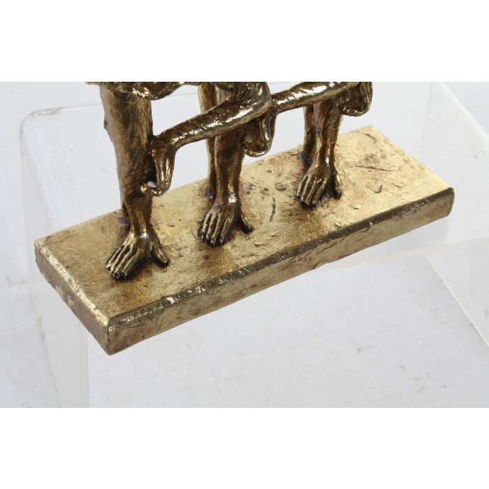 DKD Home Decor Figura Decorativa Monos Bailarinas Resina Dorado 23 x 24 x 9.5 cm 2