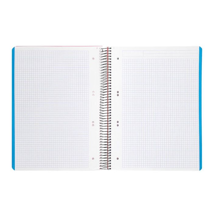 Cuaderno Espiral Liderpapel A5 Micro Wonder Tapa Plastico 120H 90 gr Cuadro 5 mm 5 Bandas 6 Taladros Color Naranja 6