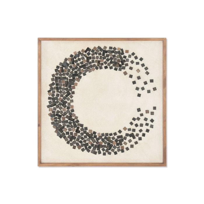 DKD Home Decor Cuadro Oriental Madera Reciclada Negro y Blanco 82.5 x 82.5 cm Decoración de Pared Hogar