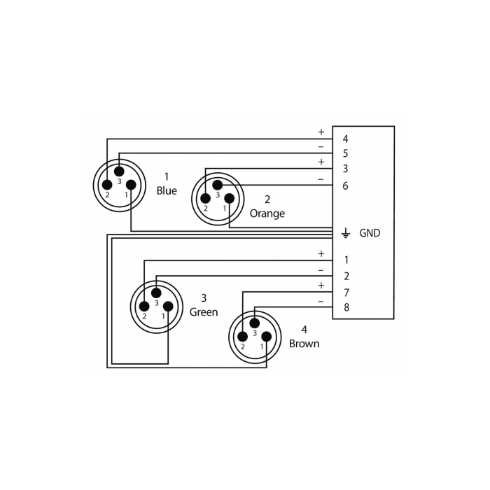 Adaptador Dmx - Rj45 4 Xlr Macho 3 Puntos 70 Cm 1