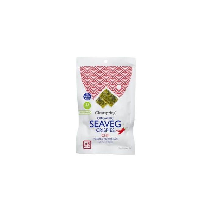 CLEARSPRING Alga Nori Tostada con Chili Snack 5 Unidades x 4g Multipack Vegano Sin Gluten