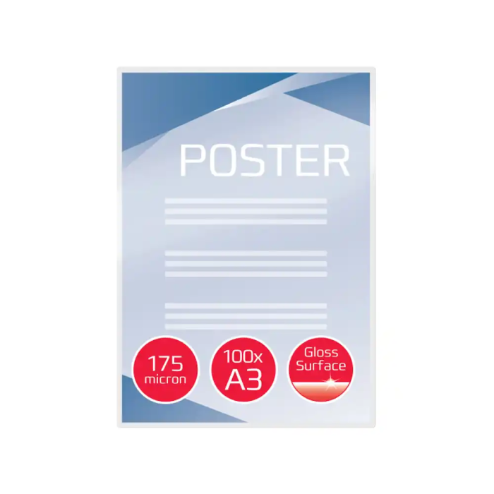 Gbc Bolsa de plastificar DIN A3 2x175 mc Caja de 100 Unidades 1 Gbc Bolsa de plastificar DIN A3 2x175 mc Caja de 100 Unidades 1