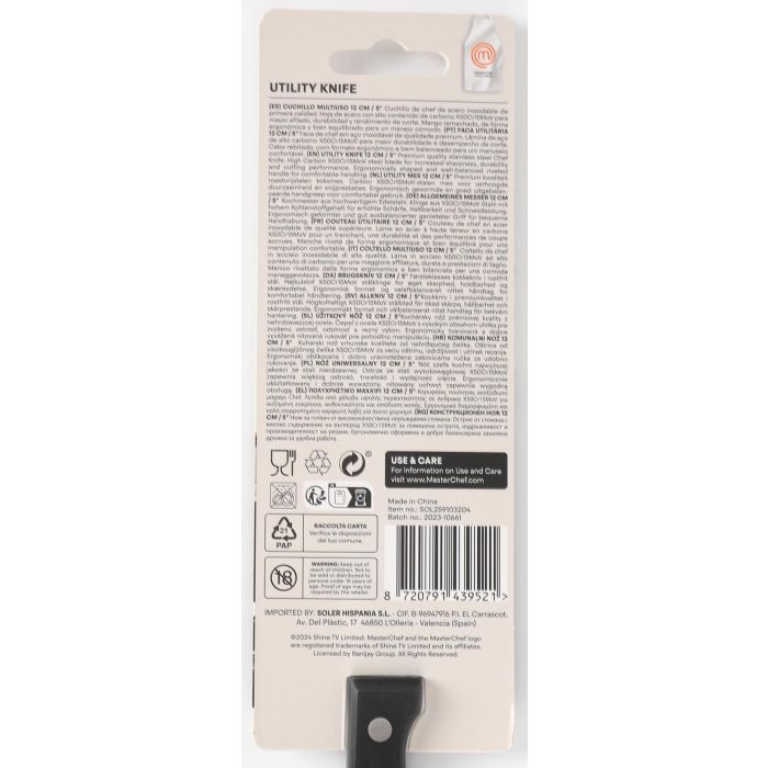 Cuchillo Multiuso Masterchef 12 cm (24 Unidades) 2 Cuchillo Multiuso Masterchef 12 cm (24 Unidades) 2
