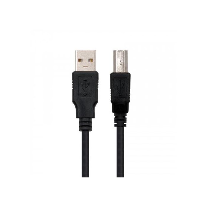 Cable USB 2.0 Impresora Nanocable 10.01.0102/ USB Tipo-B Macho - USB Macho/ 1m/ Negro 1