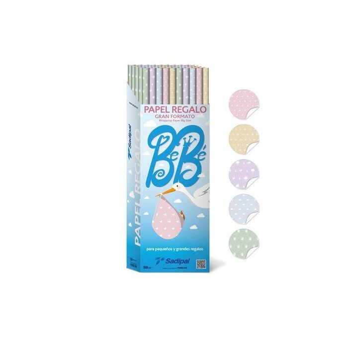 Papel De Regalo Rollo Sadipal Gran Formato Xl 1X2 M (Caja De 50) Bebe
