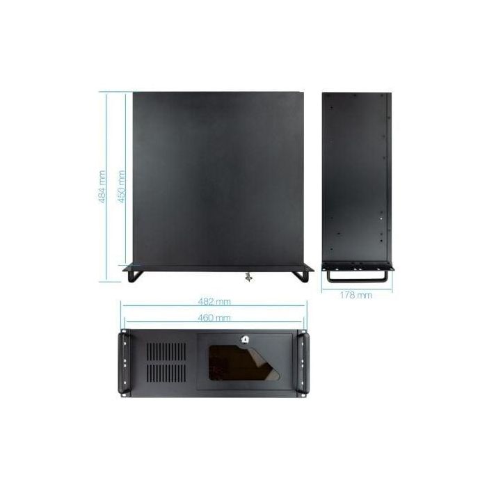 TooQ RACK-406N-USB3 Armario Rack 19" 4U de Pared ATX, 2x USB 3.0, Ventiladores, Acero, Negro con Cerradura 4