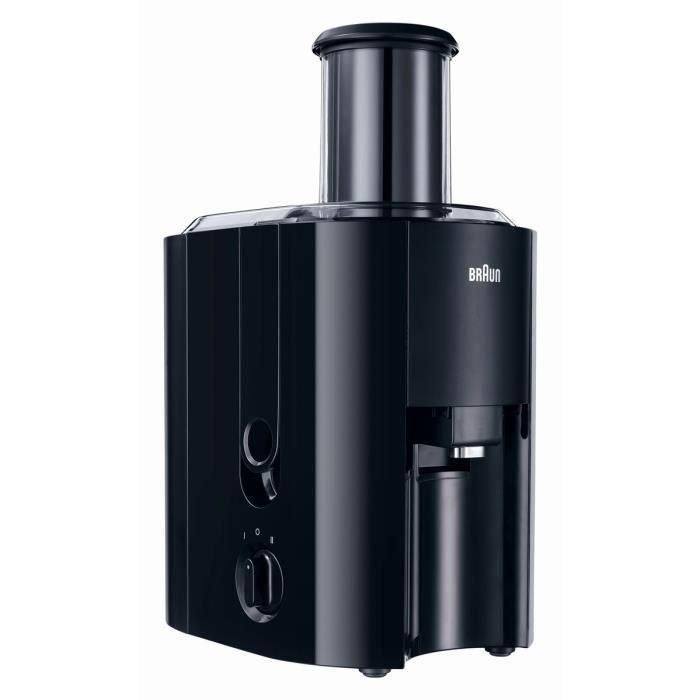 Braun J300 MultiQuick 3 Centrífuga 800W, Prensado Rápido 15s, 2 Velocidades, Chimenea 75mm, Depósito de Pulpa 2L - Negro 1