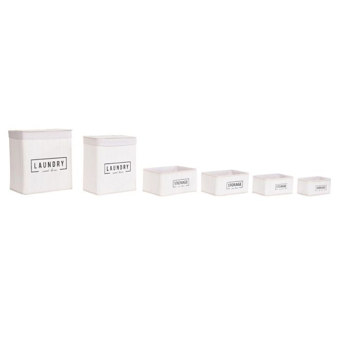 Cesta Ropa Basicos DKD Home Decor Blanco 30 x 46 x 40 cm Set de 6 2 Cesta Ropa Basicos DKD Home Decor Blanco 30 x 46 x 40 cm Set de 6 2
