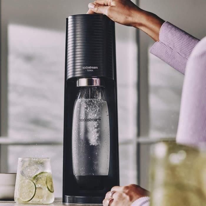 Sodastream TERRANLV Máquina para hacer bebidas carbonatadas TERRA Negra - Incluye 2 botellas LV y 1 cilindro CQC de intercambio 4 Sodastream TERRANLV Máquina para hacer bebidas carbonatadas TERRA Negra - Incluye 2 botellas LV y 1 cilindro CQC de intercambio 4