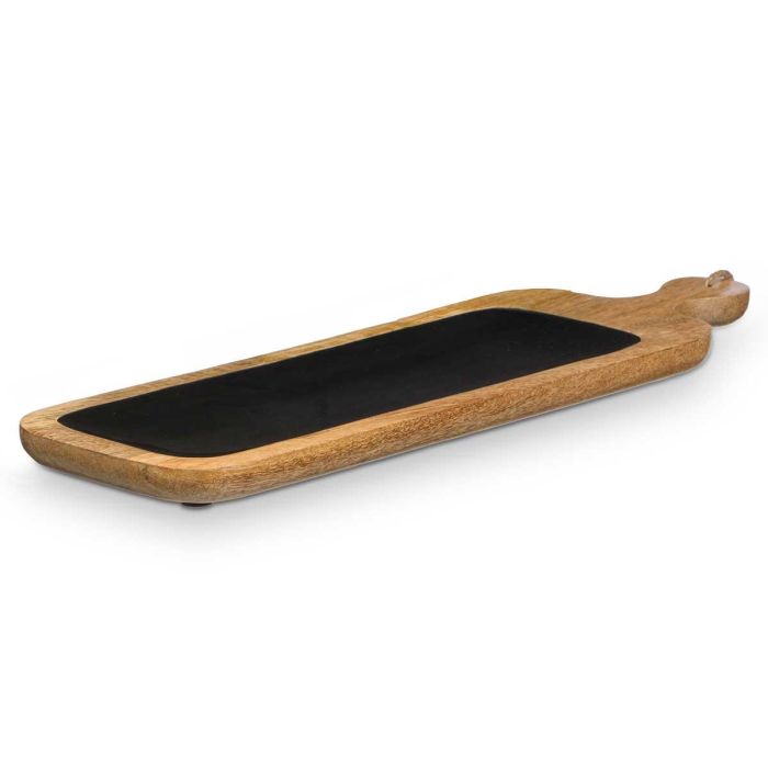 Bandeja rectangular con asa de madera mango negro Giftdecor 50x14 cm (6 Unidades) 1 Bandeja rectangular con asa de madera mango negro Giftdecor 50x14 cm (6 Unidades) 1